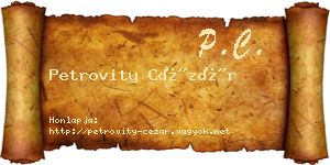 Petrovity Cézár névjegykártya
